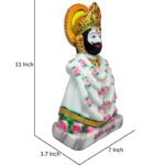 khatu shyam marble dust big idol/ khatushyam baba statue for home temple 11 inch (white)