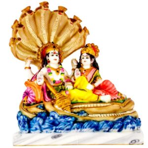 vishnu laxmi marble dust idol/ lord vishnu lakshmi statue 8 inch