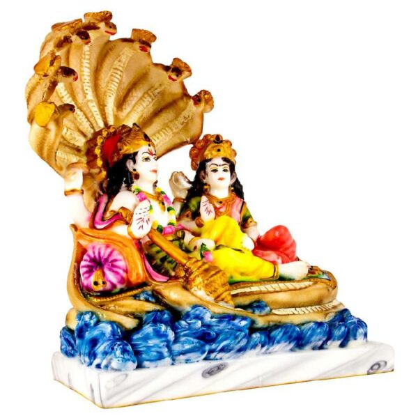 vishnu laxmi marble dust idol/ lord vishnu lakshmi statue 8 inch