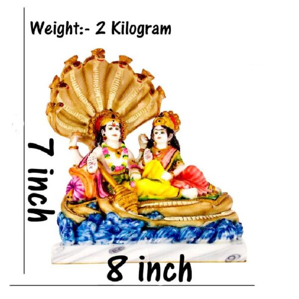 vishnu laxmi marble dust idol/ lord vishnu lakshmi statue 8 inch