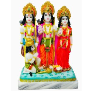 ram darbar marble dust idol/ ramdarbar statue/ ram sita laxman and hanuman idol 9 inch