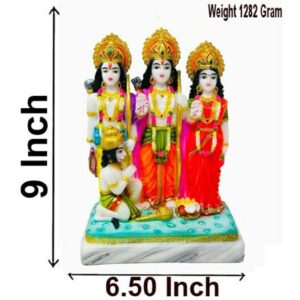 ram darbar marble dust idol/ ramdarbar statue/ ram sita laxman and hanuman idol 9 inch