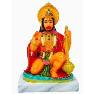 marble dust ashirwad hanuman idol/ bajrangbali statue 9 inch,1 piece (orange color)