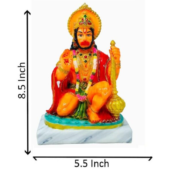 marble dust ashirwad hanuman idol/ bajrangbali statue 9 inch,1 piece (orange color)