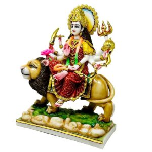 maa sherawali marble dust statue/ mata rani/ goddess durga mata sitting on lion idol 15 inch