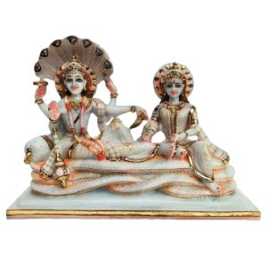 vishnu laxmi marble dust idol/ vishnu lakshmi statue for home temple,12 inches