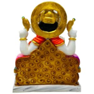 ganesha thali idol | marble dust ganpati statue | murti for pooja room | idols home decor (multicolor, 11 inch)