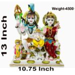 shiv parivar idol/ shiva family statue, multicolor, 13 inches (composite marble)