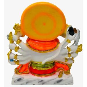 hanuman panchmukhi marble dust idol/ panchmukhi hanuman statue, 8 inches, multicolor