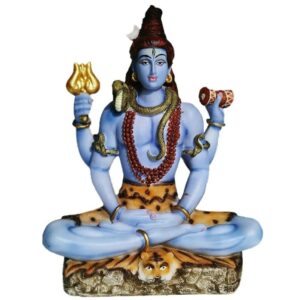 shiva marble dust idol/ dhyan shiva statue, blue color, 8 inches