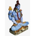 shiva marble dust idol/ dhyan shiva statue, blue color, 8 inches