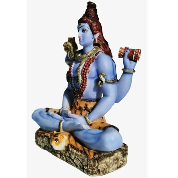 shiva marble dust idol/ dhyan shiva statue, blue color, 8 inches