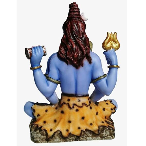 shiva marble dust idol/ dhyan shiva statue, blue color, 8 inches