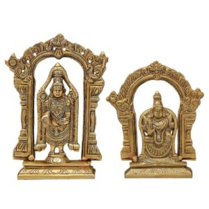 brass tirupati balaji and padmavati devi statue for home temple