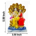 marble dust laxmi vishnu statue/ vishnu lakshmi idol 5.50 inch (multicolor)